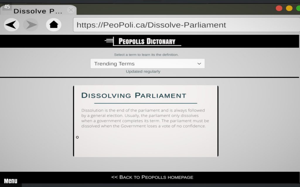 dissolving parliament