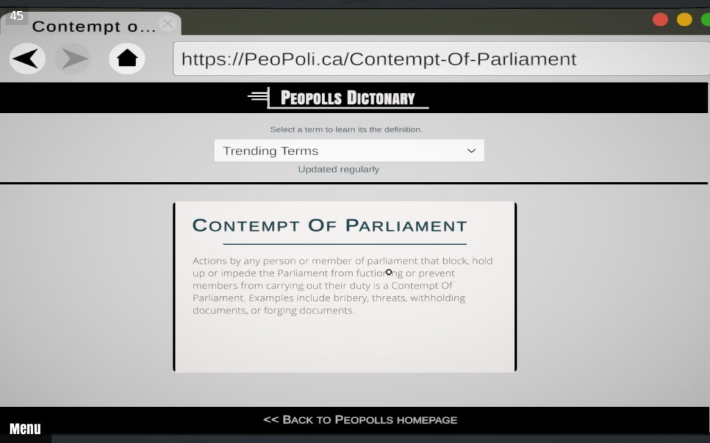 contempt of parliament