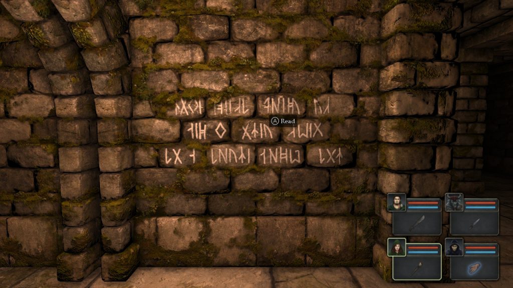 Message etched on the dungeon wall